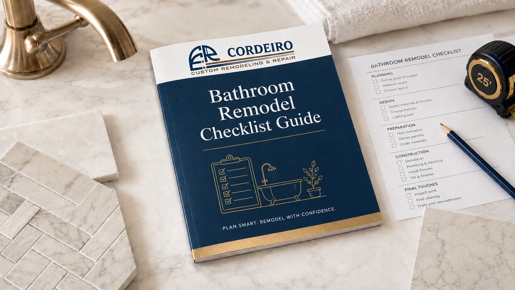 Bathroom Remodel Checklist Guide by Cordeiro Custom Remodeling & Repair