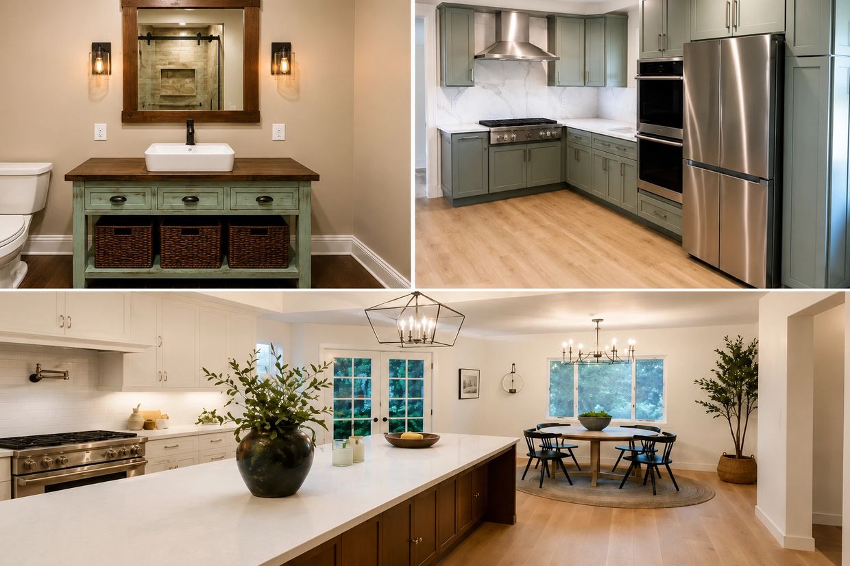 Collage of remodeling projects by Cordeiro Custom Remodeling & Repair
