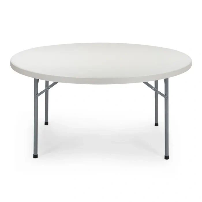 White 5 foot Round Folding Table