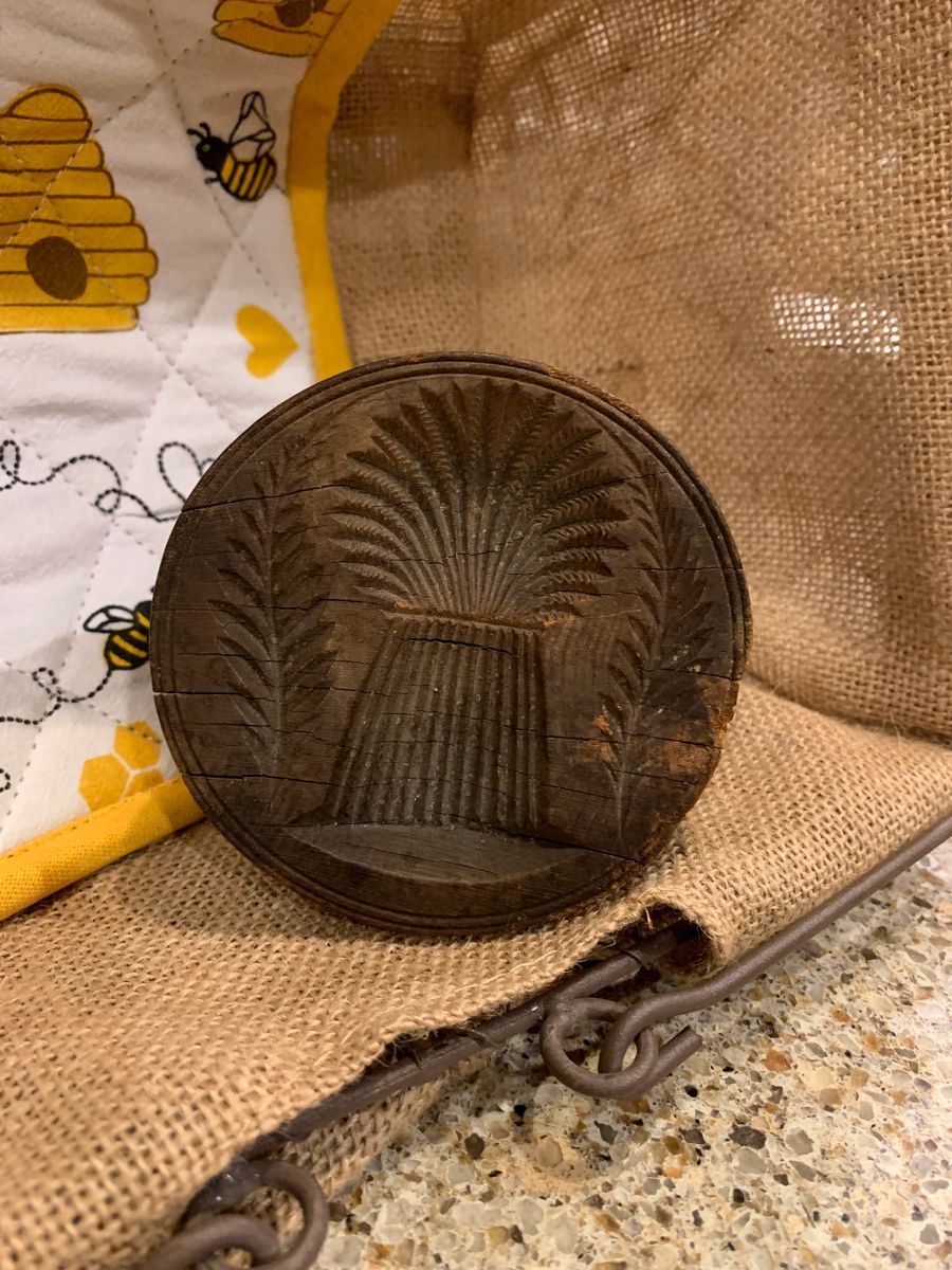2 Piece Sheaf of Wheat Butter Stamp