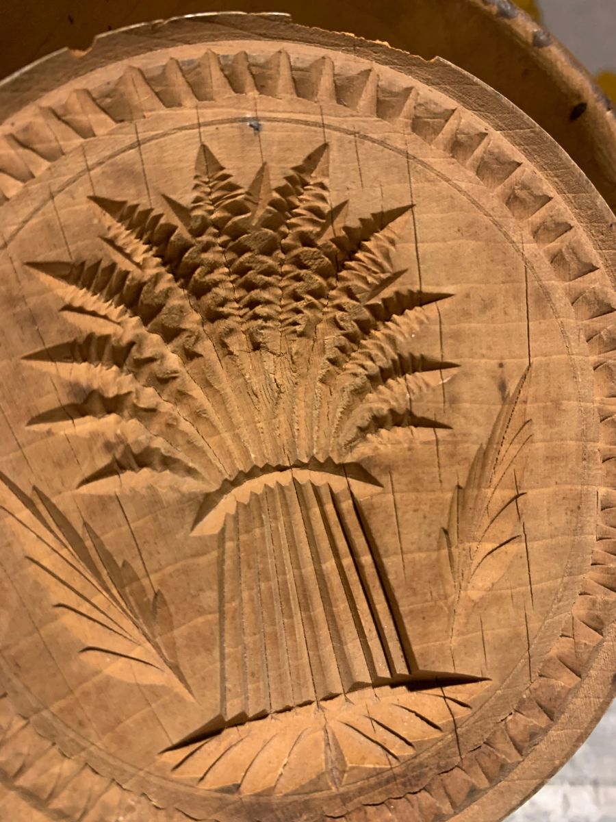 Sheaf of Wheat Butter Stamp w/Plunger Mold
