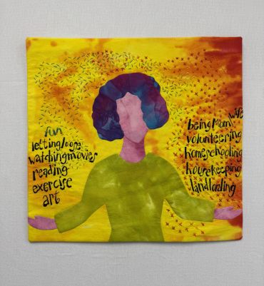 Life is a Delicate Balance.
Art quilt, hand applique and embrodery, hand dyed textiles.