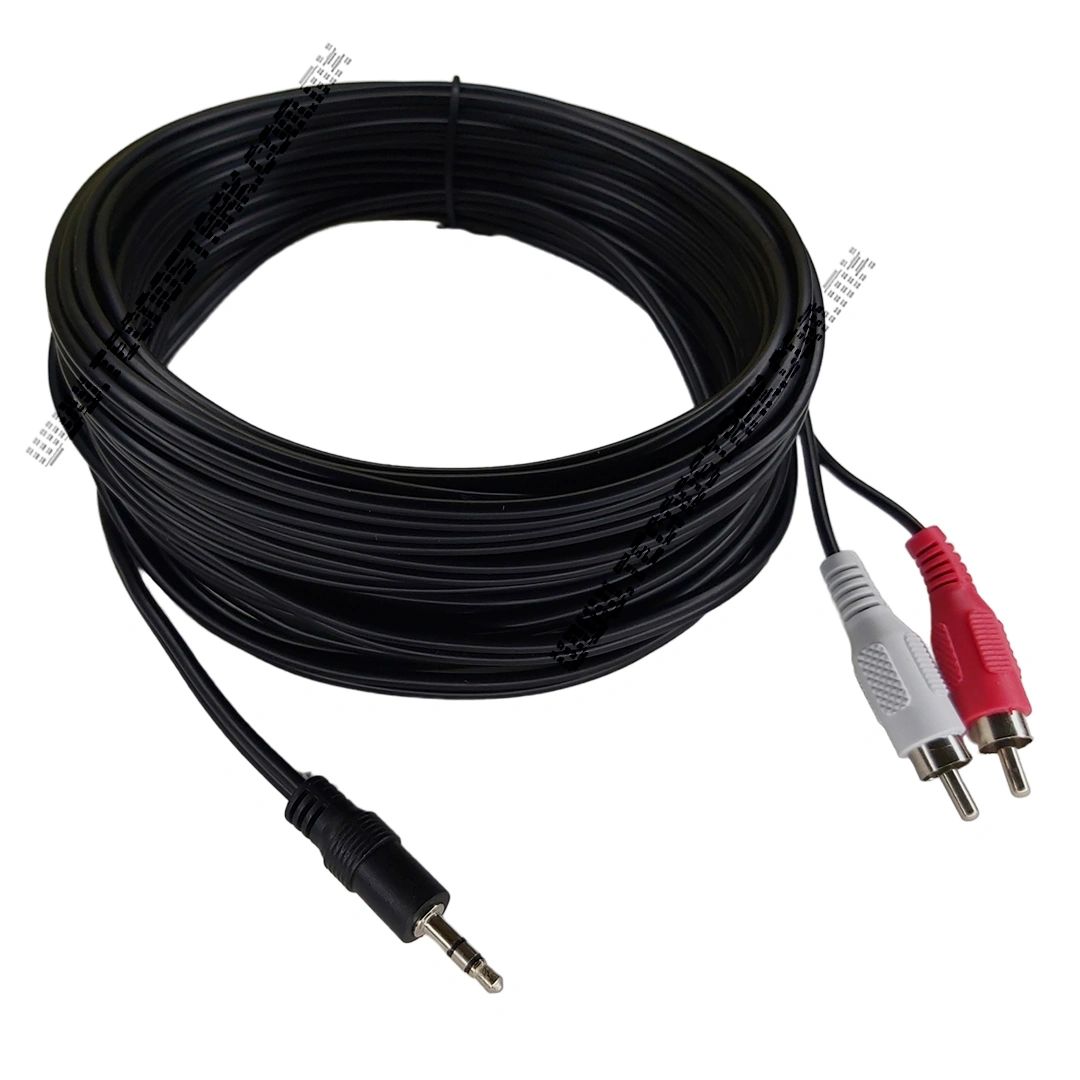 Cable De Audio Auxiliar Plug 35 A 2 Rca 11 Metros 