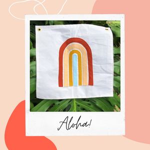 Rainbow wall banner, nursery décor, nursery art, children's room art, wall art, Hawaii, Rainbow art