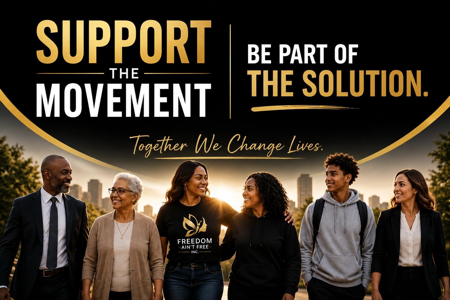 Support the movement to be part of the solution and change lives together.