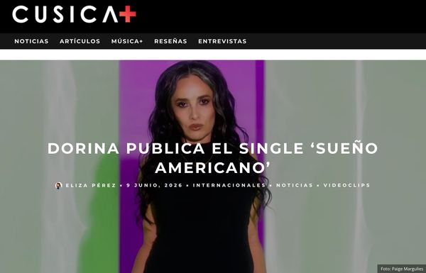 Dorina announces new single 'Sueño Americano' with a striking image.