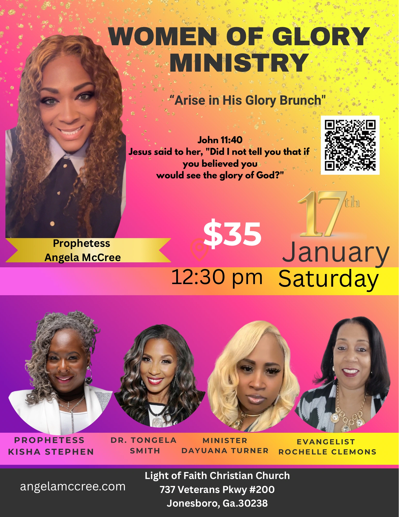 It is time for you to arise in the Glory that God has placed over your life. Come to this Women of G