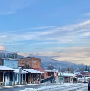 Old western town in the snow
