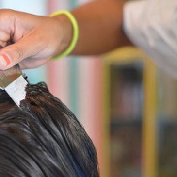Lice Combing Treatment, Lice Comb Going Through The Hair. 