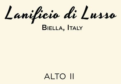 Product label from Lanificio di Lusso, Biella, Italy.
