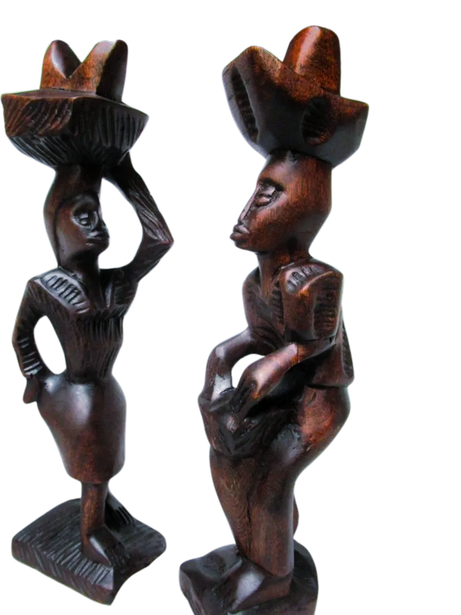 Vintage Hand Carved Wooden African Art