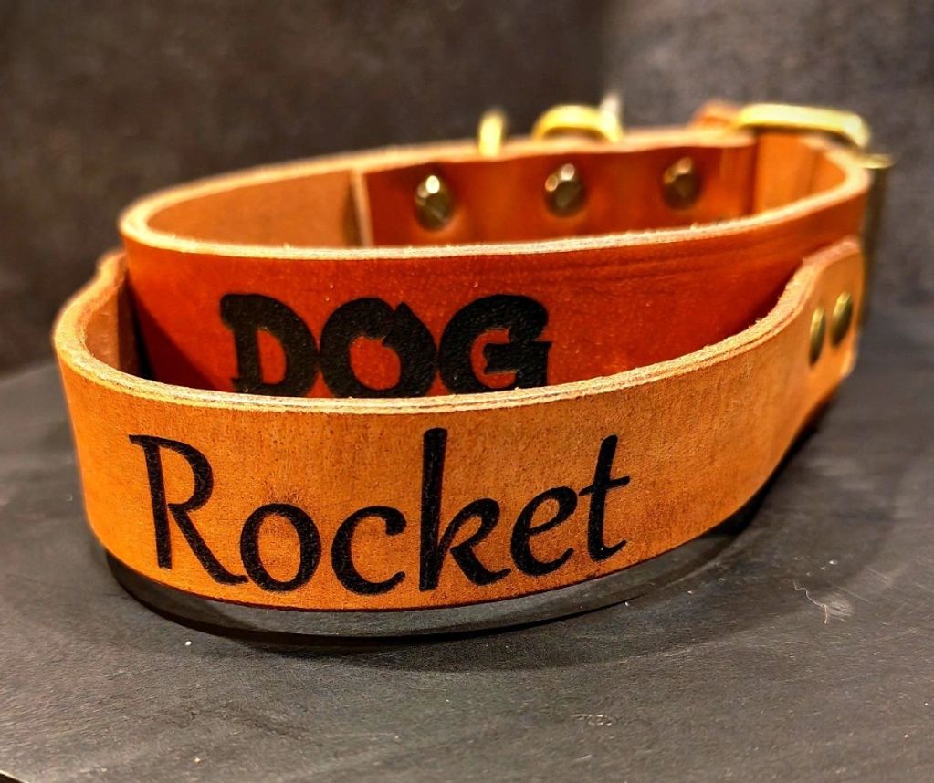 Collier en cuir véritable avec poignée, fabrication artisanale
