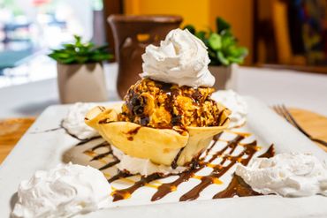 Closeup shot of delicious dessert