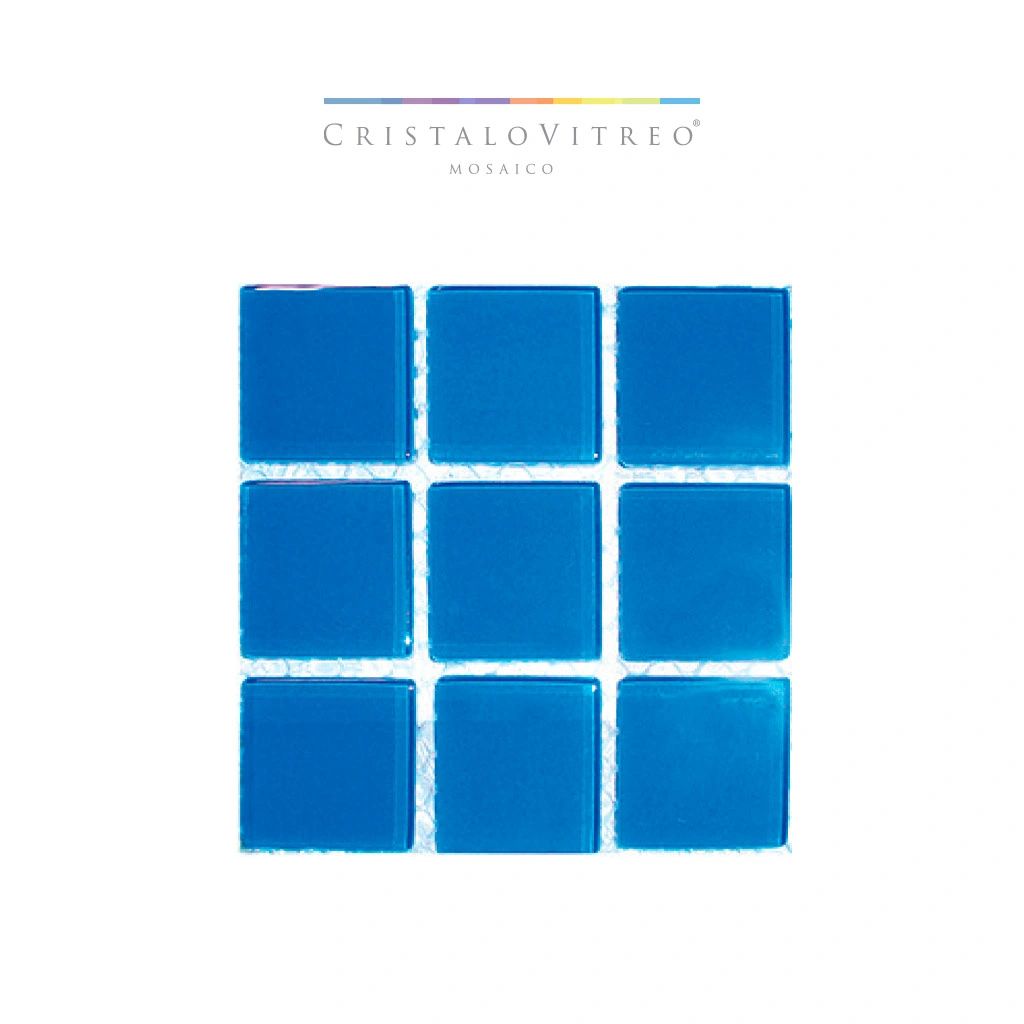 Mosaico Veneciano Cristalo Vitreo de 2.5 cm x 2.5 cm color Azul Intenso ...