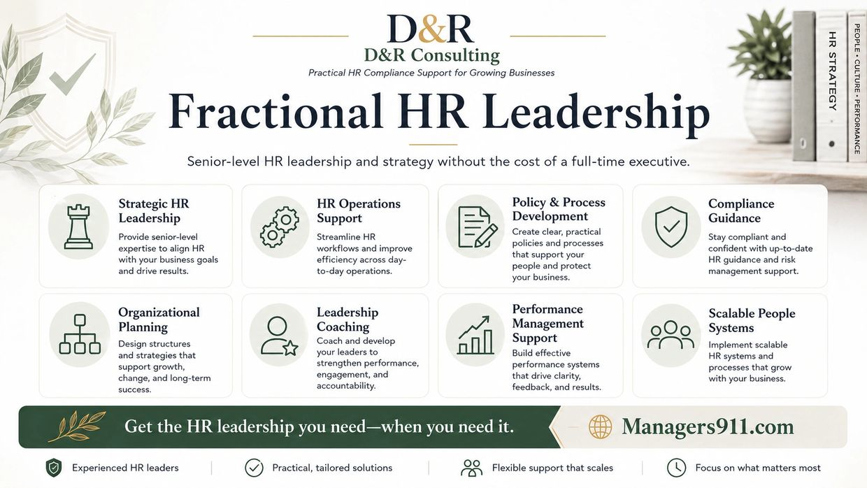 D&amp;R Consulting offers fractional HR leadership for growing businesses with strategic support and scalable solutions.
