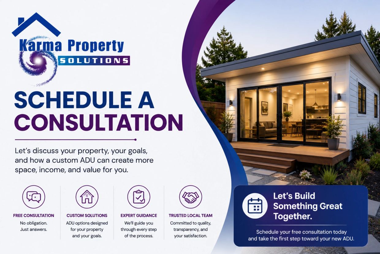 Karma Property Solutions offers free consultations for custom ADUs.