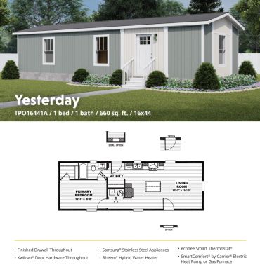 Compact one-bedroom, one-bathroom home with modern finishes.