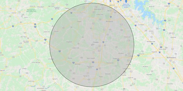 Delivery available within a 15 mile radius of 1101 Downs Blvd, Franklin, TN 37064