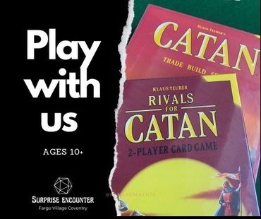 Image of popular board game, Settlers of Catan and accompanying game Rivals for Catan.
