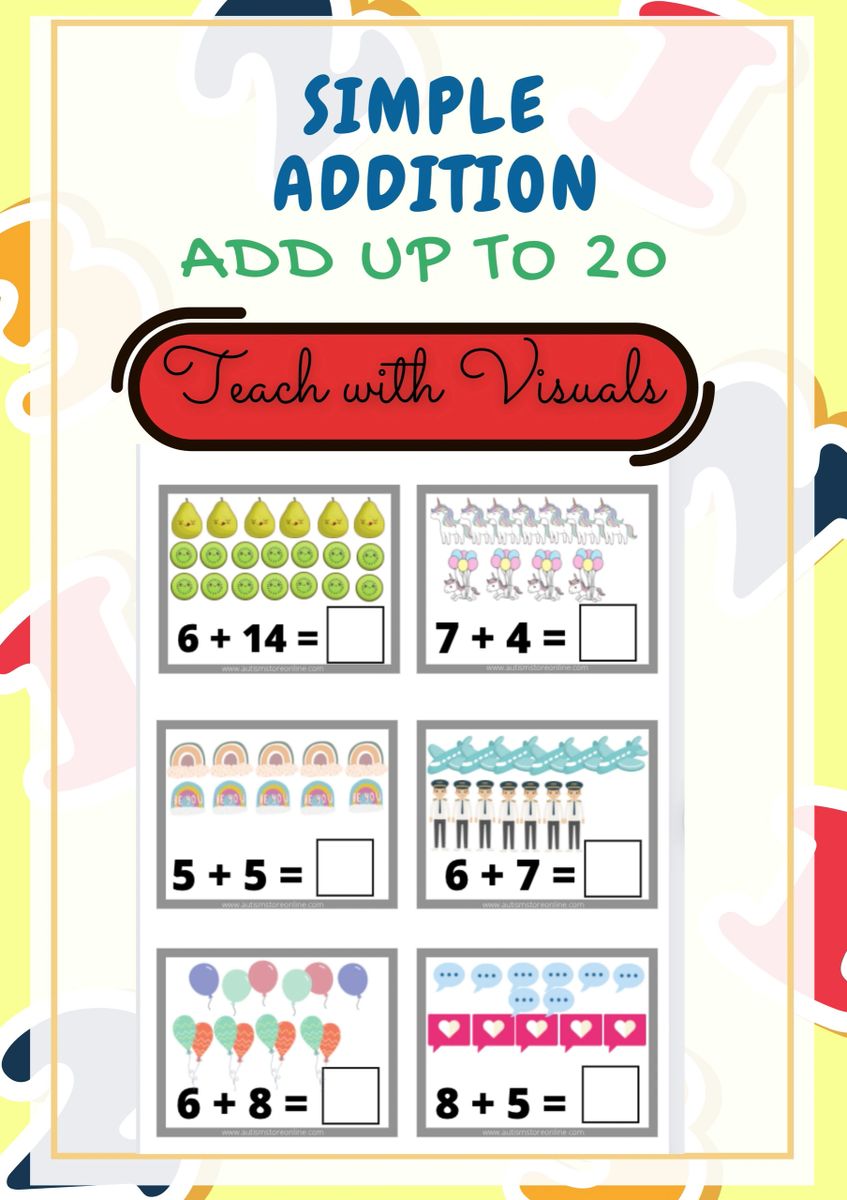 Addition with Visuals / Simple Addition / Addition up to 20 / SPED