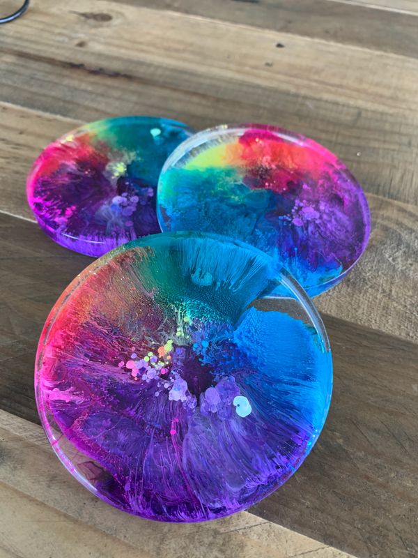 Resin Alcohol Ink Coasters