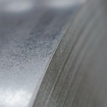 Close-up of a vinyl record's grooves.