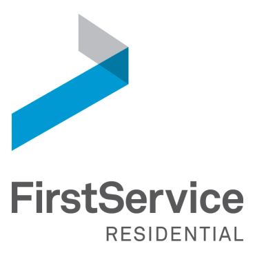 FirstService Residential logo with blue and gray design.