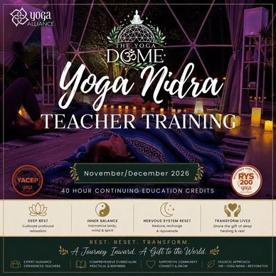Yoga Nidra Teacher Training event announcement for November/December 2026.