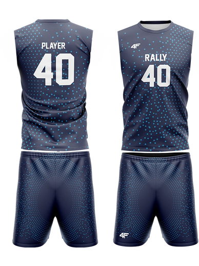 Rally Men's Volleyball Jersey – Navy with Light Blue Dot Pattern for Club Teams | 4Front Athletics