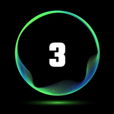 Step 3 – Deliver: Fluorescent Circle with Number 3 for Delivery Process | 4Front Athletics