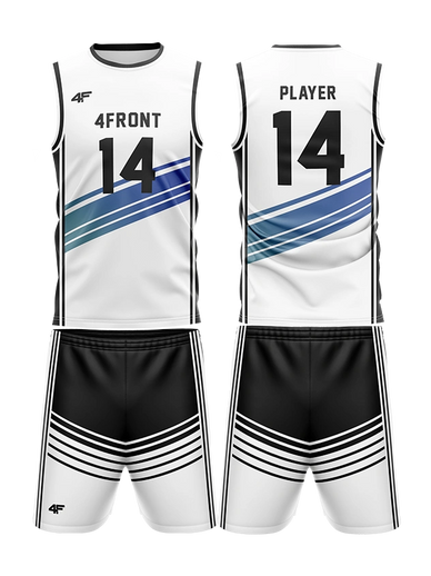 Spin Men's Volleyball Jersey – Black & White with  Vibrant Colors for Club Teams | 4Front Athletics
