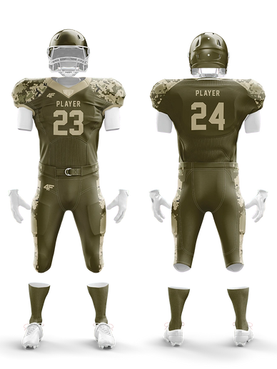 Military themed custom football uniform designs