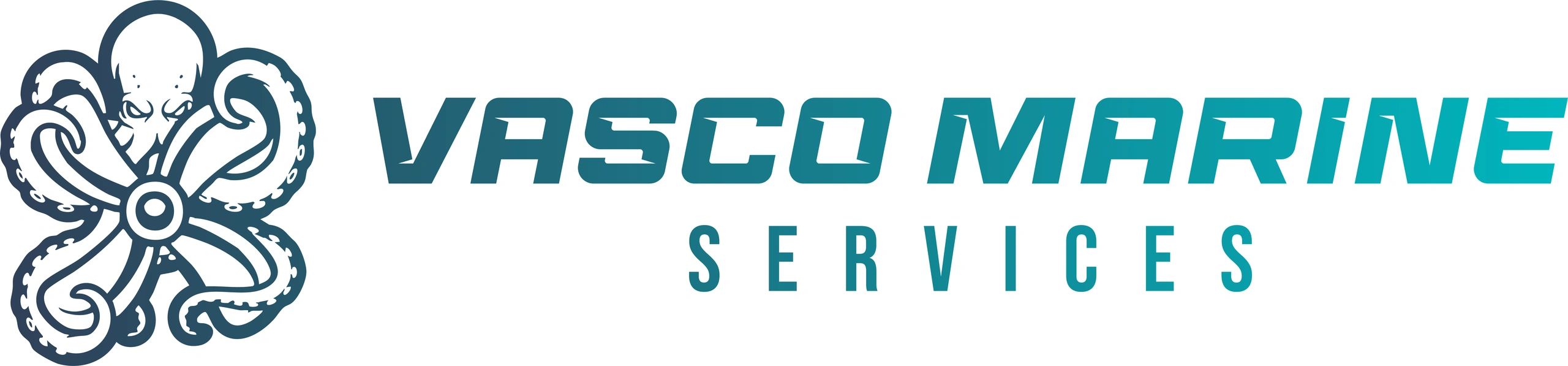 Logo of Vasco Marine Services featuring an octopus and bold text.