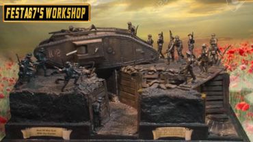Mk IV Male Tank World War 1 Trenches. 