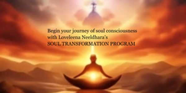 Silhouette meditating at sunset for a soul transformation program.