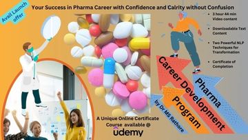 Online pharma career development program with confidence and clarity.