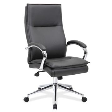 Height adjustable leather conference room chair