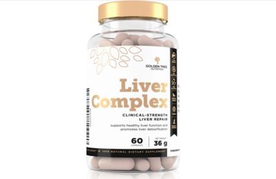 Bottle of Liver Complex clinical-strength liver repair supplements.