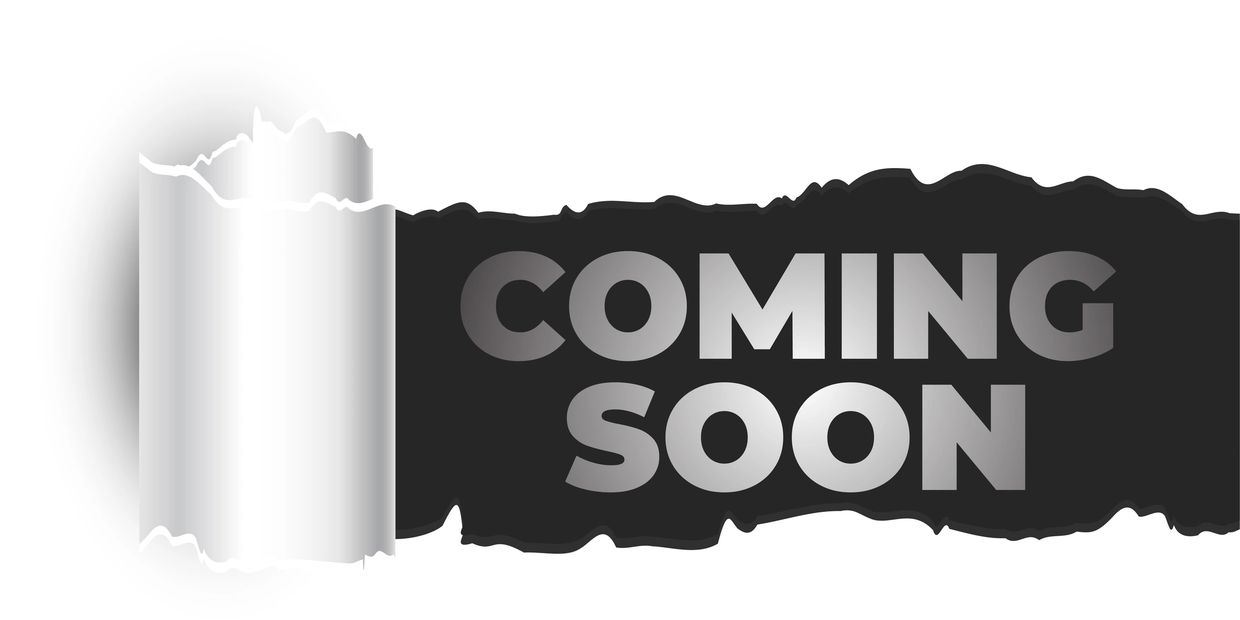 A torn paper reveals a 'COMING SOON' message in metallic letters.
