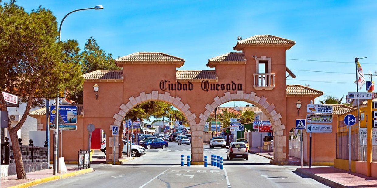 The entrance to Ciudad Quesada 03170 on the Costa Blanca in Spain a fantastic place to live and work