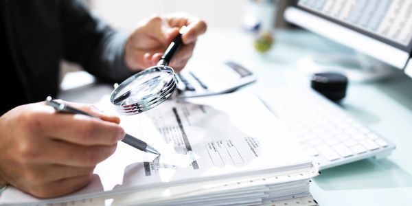 Man going over legal documents 