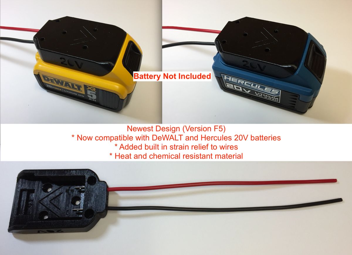 XT DeWALT 20V Max compatible battery adapter power connector