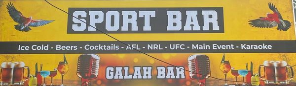 location including Ice Cold Beer, Cocktails, AFL, NRL, UFC, Main Event and Karaoke 