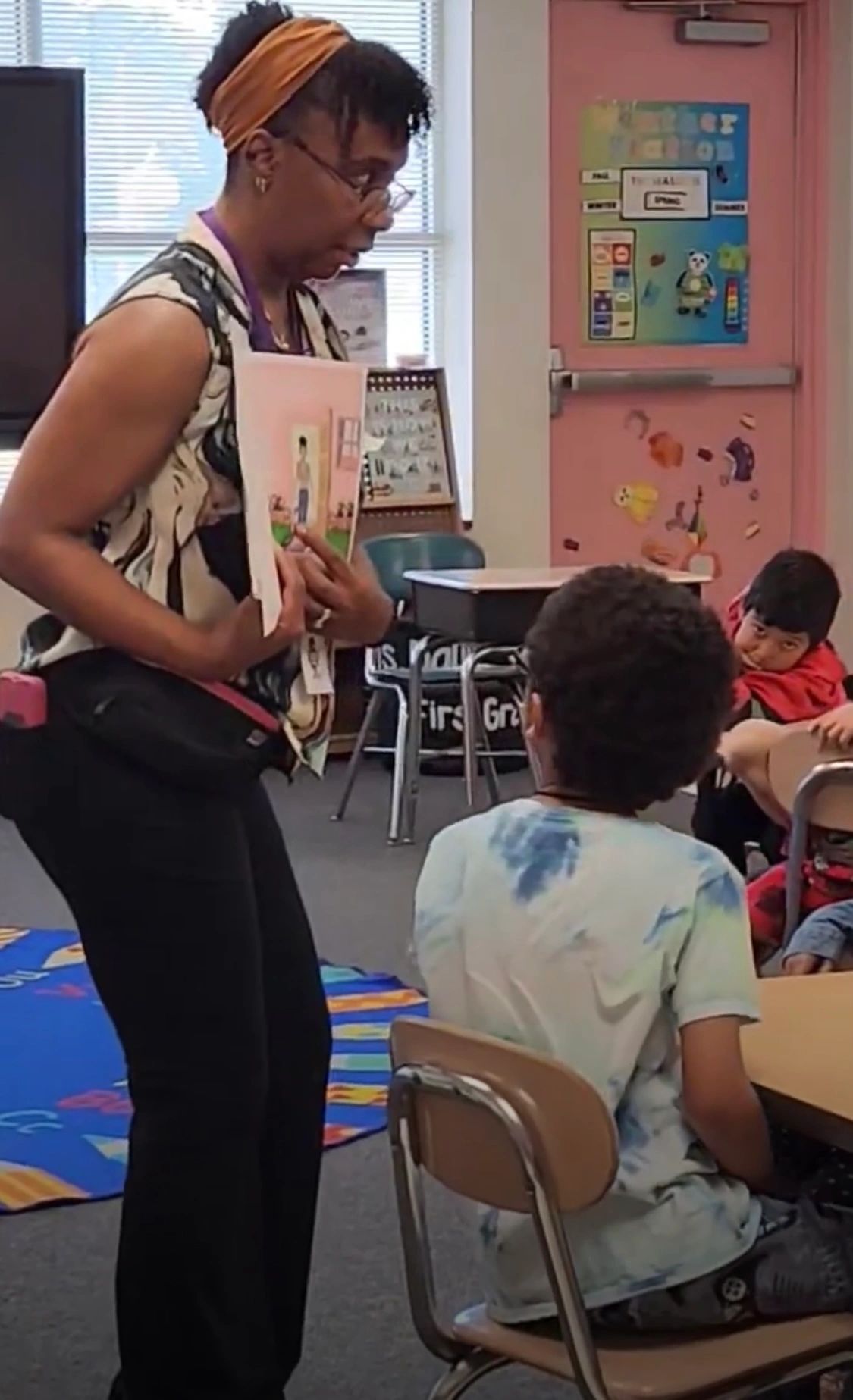 Reading to students at Hillburn Academy Reading to students at Hillburn Academy