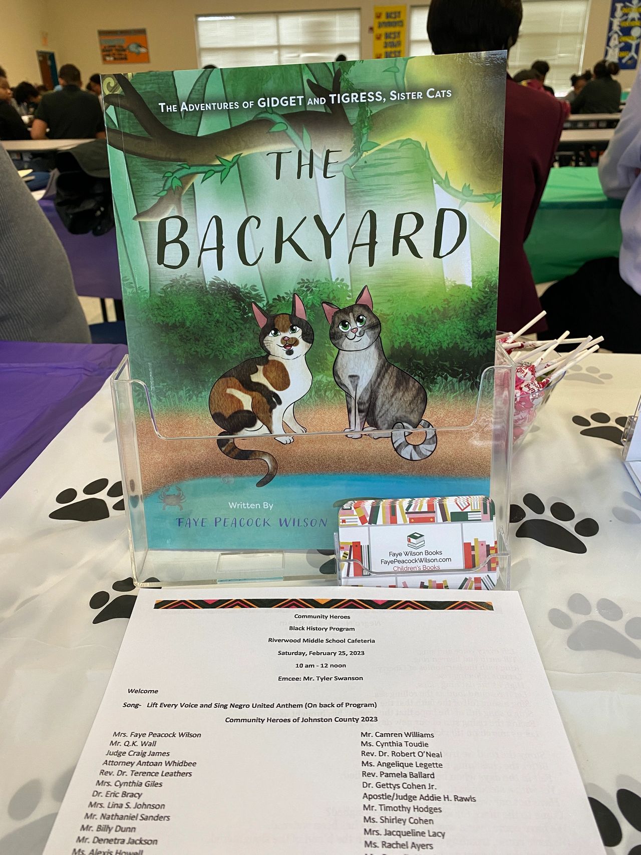 My book display for The Backyard at Riverwood Middle School