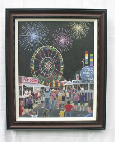 Bright Lights - 14x18 acrylic on canvas.  Featuring some highlights of the WV State Fair (also avail