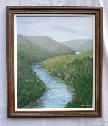 Oil on canvas - 20x24  A view from Gunpowder Ridge near Anthony, WV.  Soft colors that lead you into