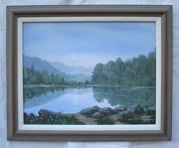 Lake Moon 14x18 Acrylic on canvas $400