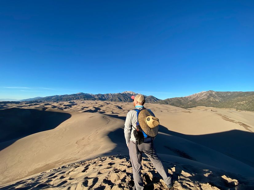 Standing atop "High Dune" in the Great Sand Dunes National park.