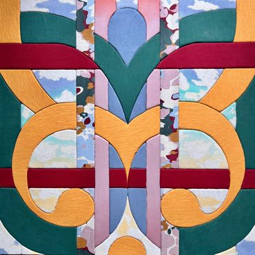 Papillon tissage ciel traverse